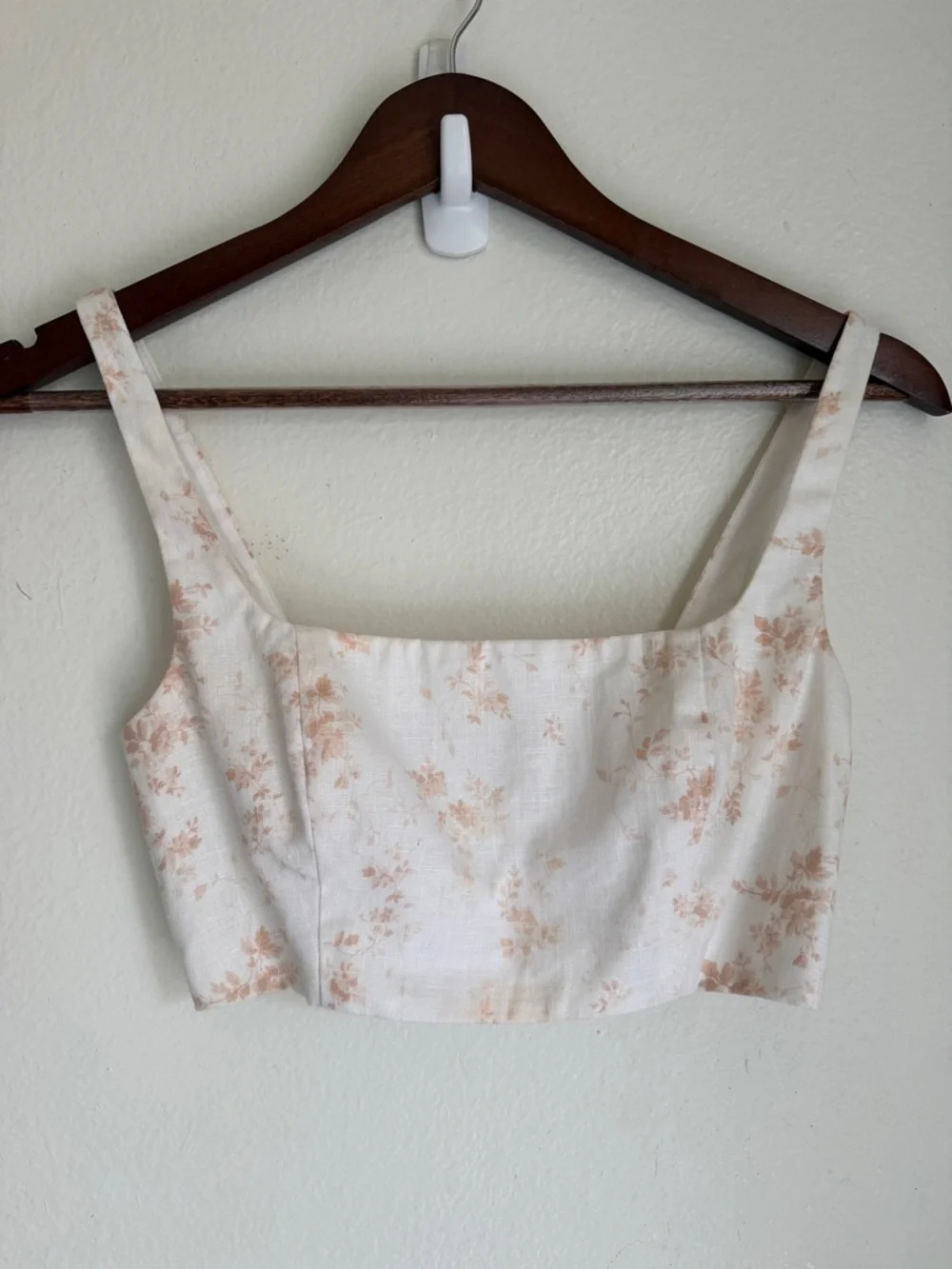 Reformation Palm Linen Set Skirt and Top Floral Print